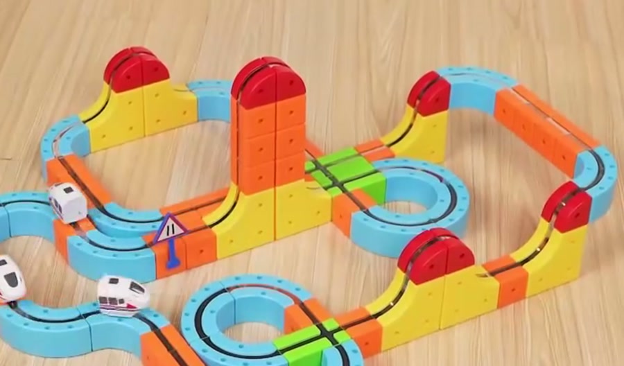A large magnetic track built across the floor