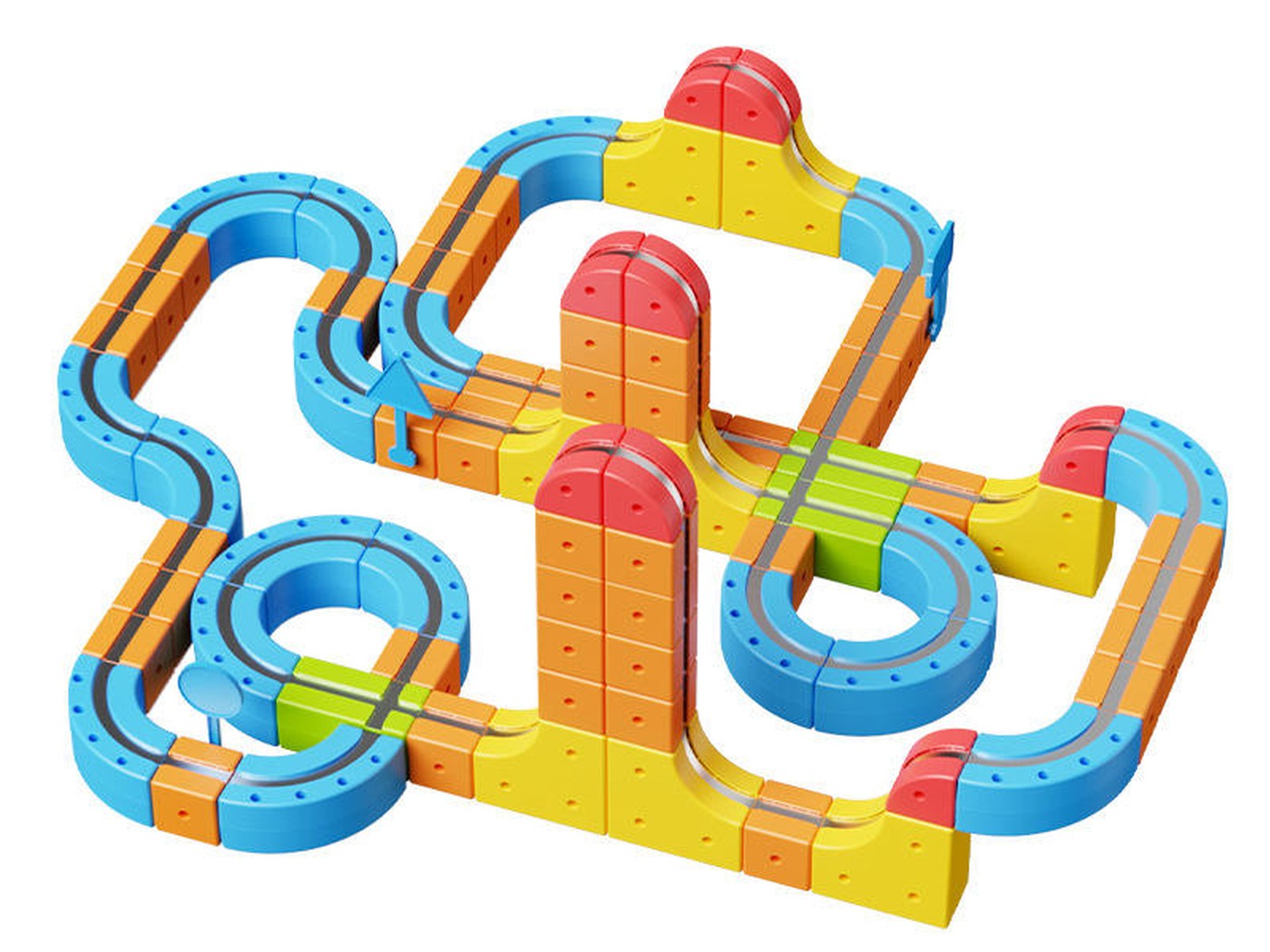 A slide build using the support columns