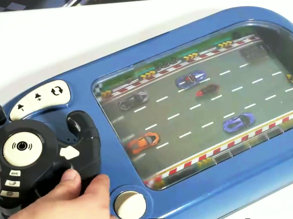 Kids racing steering wheel toy with screen